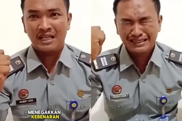 Robby Ardiansyah petugas Lapas Tanjung Raja, Ogan Ilir, Sumatera Selatan dimutasi usai viralkan video napi pesta sabu.(Tangkap Layar Instagram/@mood.jakarta)