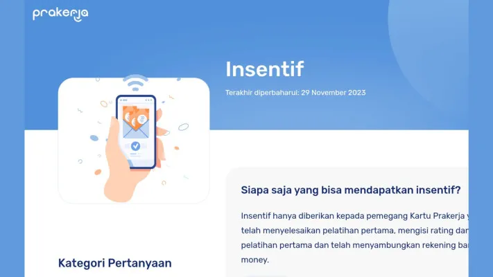 Kesempatan daftar buat akun kartu prakerja untuk menangkan Insentif saldo dana dan beasiswa pelatihan kerja gratis. (Prakerja)