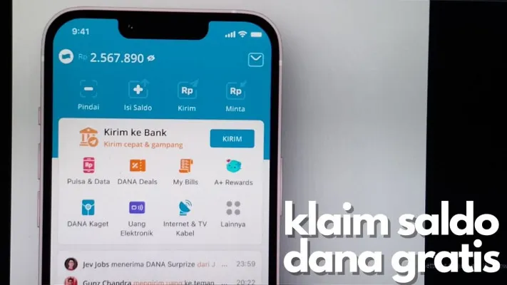 klaim saldo dana gratis Rp100.000 tiap minggu. (poskota/faiz)