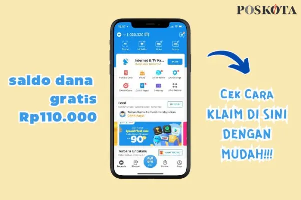 Berikut cara klaim saldo DANA gratis Rp110.000 dari link DANA Kaget hari ini.(Poskota/Iko Sara Hosa)