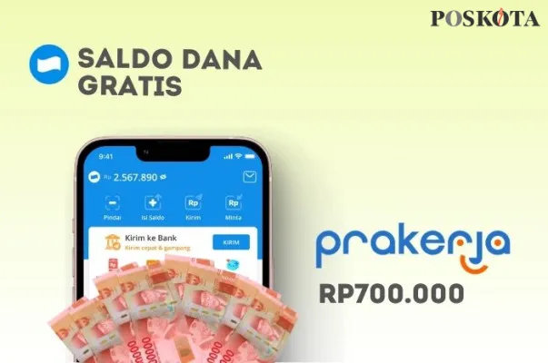 Menangkan saldo DANA gratis Rp700.000 dari program pemerintah Kartu Prakerja. (Poskota/Della Amelia)