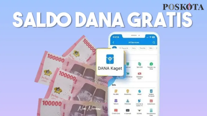 Ilustrasi saldo DANA gratis Rp200.000 yang bisa ditarik ke dompet elektronik. (DANA/Neni Nuraeni)