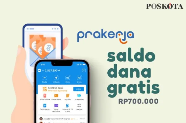 Dapatkan saldo DANA gratis Rp700.000 dari program pelatihan Kartu Prakerja. (Poskota/Della Amelia)