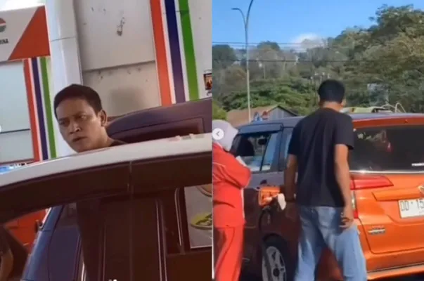 Viral seorang pemobil ngamuk karena ditolak isi BBM Pertalite tanpa menunjukkan QR code myPertamina.(Tangkap Layar Instagram/@medsos_rame)