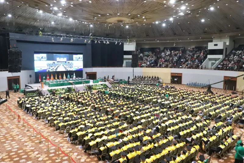 Foto: 933 Mahasiswa-Mahasiswi Universitas Nasional (Unas) diwisuda di JCC, Jakarta, kemarin. (Dok. Unas)