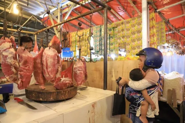 Pedagang daging di Kota Tangerang. (Foto/Humas Pemkot Tangerang)