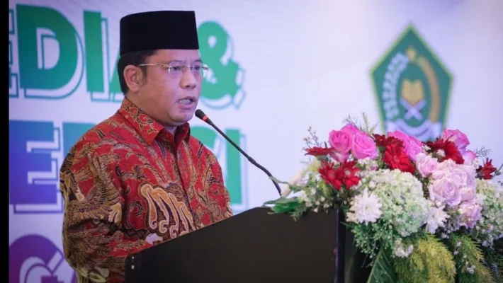 Dirjen Bimas Islam Kamaruddin Amin saat menyampaikan sambutan di acara Temu Da'i Media/kemenag