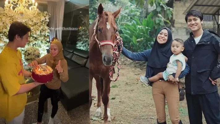 Lesti Kejora, Rizky Billar dan anaknya. (instagram/@lestikejoraa)