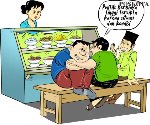 Obrolan Warteg: Berbiaya Tinggi Berujung Korupsi. (Poskota/ Yudhi Himawan)