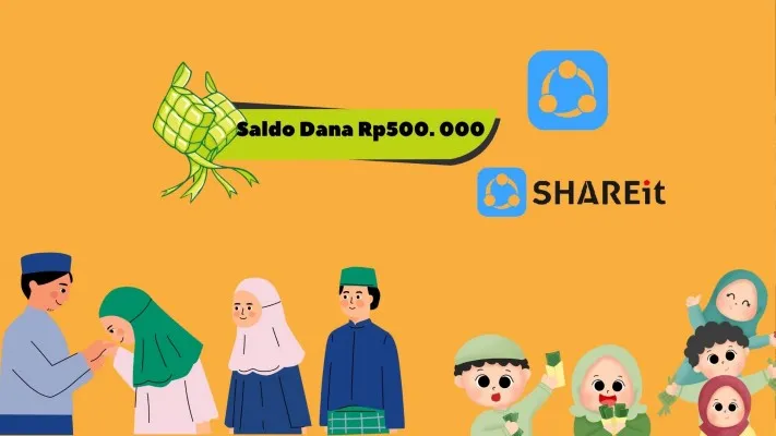 SHAREit bagikan THR Saldo Dana Gratis Rp500.000.(poskota/syarif)