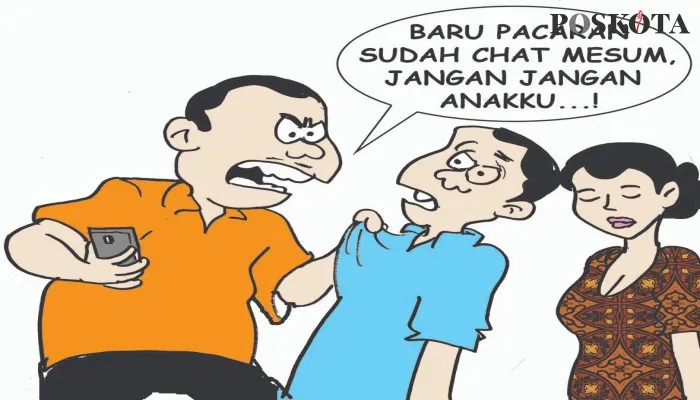 Kartun Nah Ini Dia: Bapak Menaksir Anak Tiri, Pacarnya lalu Dieksekusi. (kartunis: poskota/ucha)