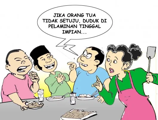 Ilustrasi. Obrolan Warteg: Tak Cocok? Jangan Paksakan. (Poskota/Yudhi Himawan)