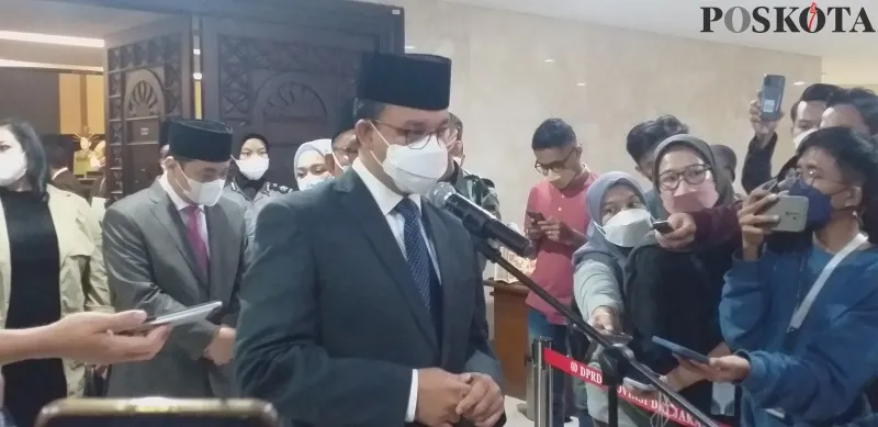 Gubernur DKI Jakarta Anies Baswedan saat di Gedung DPRD DKI Jakarta. (deny)