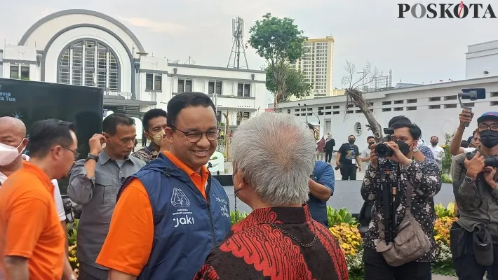 Gubernur DKI Jakarta Anies Baswedan di kawasan Wisat Kota Tua, Tamansari, Jakarta Barat. (pandi)