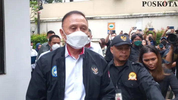 Ketum PSSI, Mochamad Iriawan (Iwan Bule) datangi kantro Komnas HAM untuk memberikan keterangan terkait Tragedi Kanjuruhan. (andi adam faturahman)