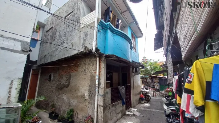 Lokasi tabung gas meledak di rumah warga kawasan Tamansari Jakarta Barat yang menyebabkan pemilik luka bakar. (pandi)