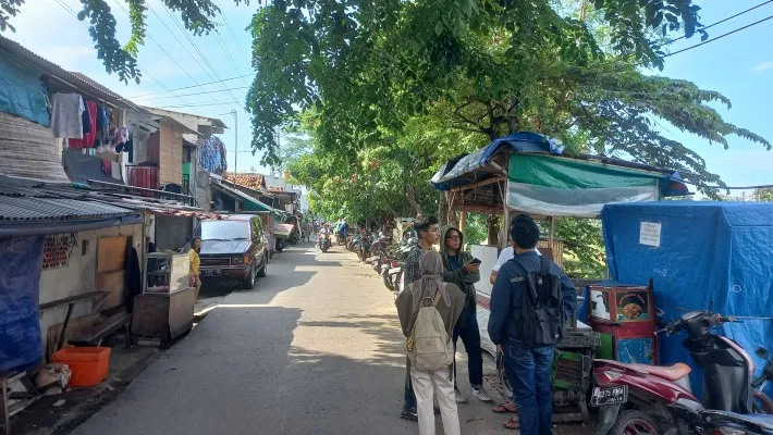 Lokasi penusukan terhadap pemalak oleh sejumlah korbannya.(Foto: PANDI)