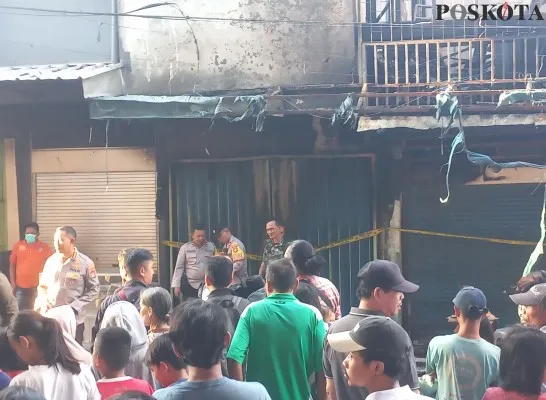 Lokasi kebakaran rumah makan di Jakpus yang menewaskan ibu dan ipar. (Pandi)