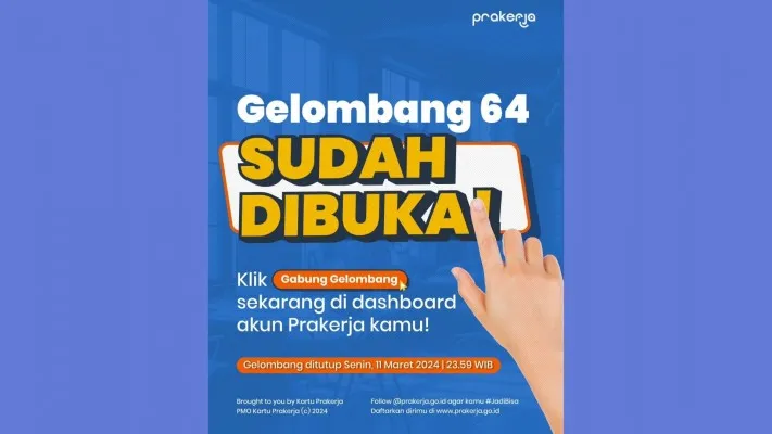 Gelombang 64 Kartu Prakerja (istimewa)