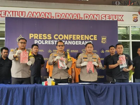 Pelaku curanmor spesialis antar pulau dibekuk Polresta Tangerang. (Foto: Poskota/Veronica)