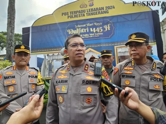 Kunjungan Kapolda Banten ke pos terpadu Citra Raya, Kabupaten Tangerang. (Poskota/Veronica)