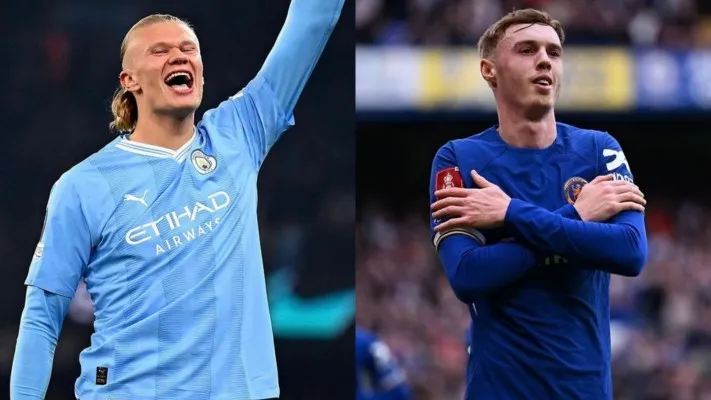 Erling Haaland dan Cole Palmer bakal adu tajam di semifinal Piala FA antara Manchester City vs Chelsea. (Foto: instagram/erling.haaland & colepalmer)