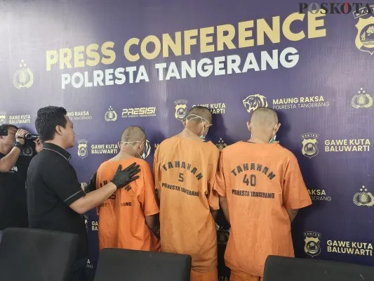 Polresta Tangerang ungkap kasus bentrok antar dua kelompok. (Poskota/Veronica)