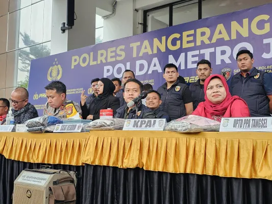 Polres Tangerang Selatan ungkap kasus tindakan asusila diwilayah Ciputat, Kota Tangsel. (Poskota/Veronica)