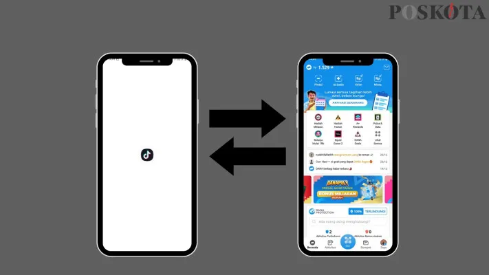 Cara mudah tarik saldo TikTok ke e-wallet DANA. (Poskota/Huriyyatul Wardah)