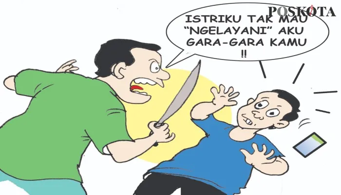 Kartun Nah Ini Dia: Permusuhan Satu Dekade Gara-gara Isu Selingkuh. (kartunis: poskota/ucha)