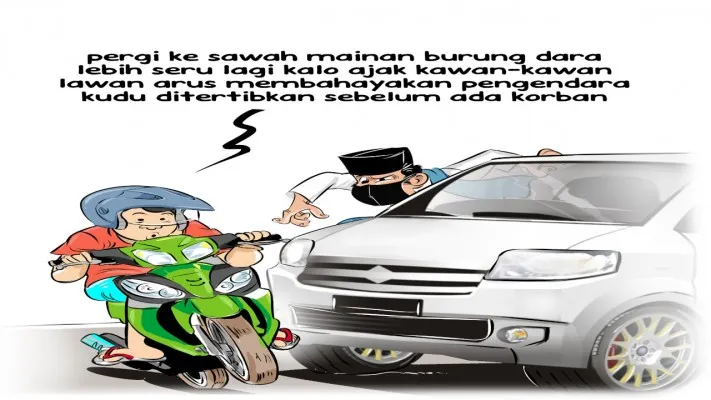 Membahayakan, Pemotor Banyak Melawan Arah di Jalan Raya Bogor. (Kartunis/Aspirasi Warga/Poskota.co.id)