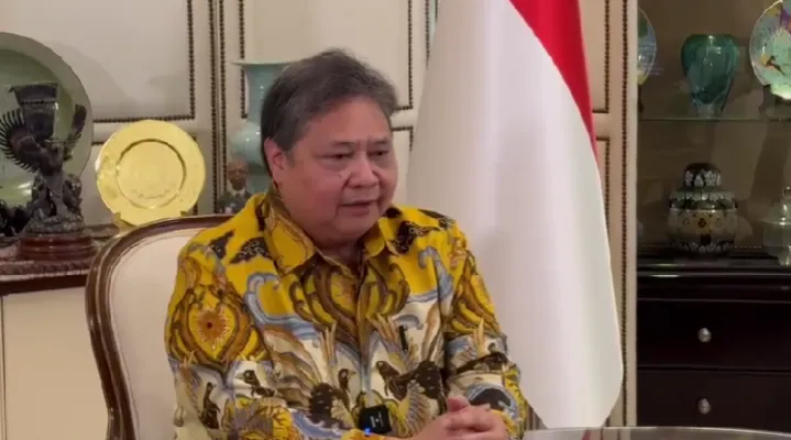 Airlangga Hartarto mengundurkan diri sebagai Ketua Umum DPP Partai Golkar. (Tangkap layar video)