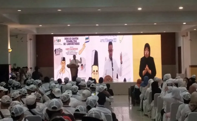 Diskusi disabilitas Anies Baswedan di Bekasi. (Ihsan Fahmi).