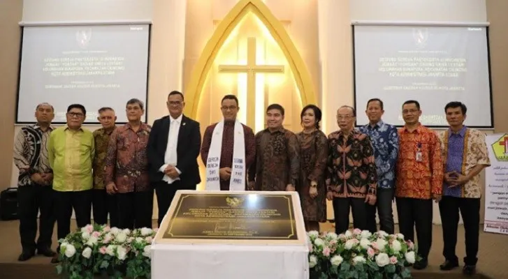 Gubernur Anies Baswedan saat meresmikan Gereja di Jakarta,  Sabtu, 3 September 2022.. (Foto: Pemprov DKI)