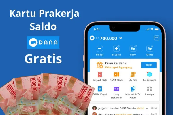 Aturan pencairan saldo DANA insentif Rp700 ribu gratis ke e-wallet dari Kartu Prakerja gelombang 71. (Poskota/Audie Salsabila Hariyadi)