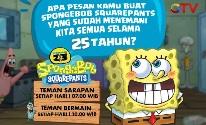 Foto: Film kartun Spongebob Squarepants sudah 25 tahun menemani penonton dan akan hadirkan episode baru selama 25 tahun. (Dok. MNC)