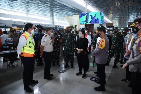 Kunjungan Ketua DPR, Kapolri dan Panglima TNI ke Bandara Soekarno-Hatta. (fernando toga)