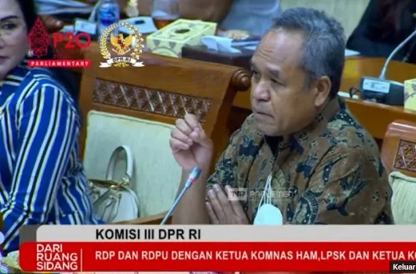 Anggota Komisi III DPR  Benny K Harman .(tangkap layar)