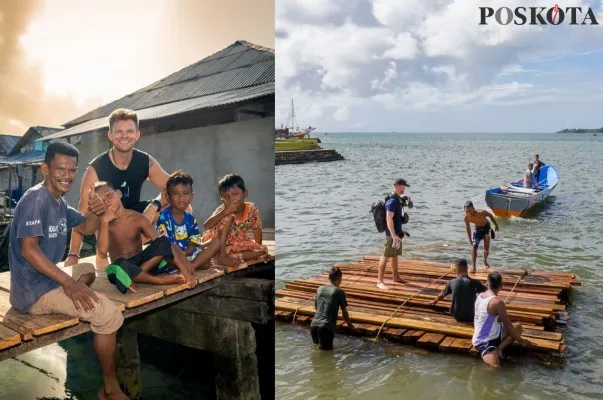 Seorang bule asal Denmark perbaiki jembatan di Sulawesi Tenggara.(Instagram/@thekristianhansen)