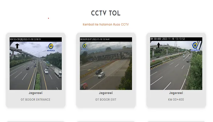 Tangkapan layar CCTV kondisi real time ruas jalan tol Jagorawi. (ist)