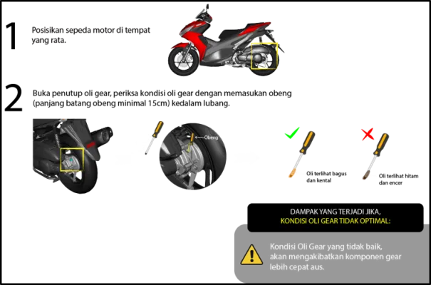 Mengenal Pentingnya Oli Gear Pada Motor Skutik. (foto/ist)