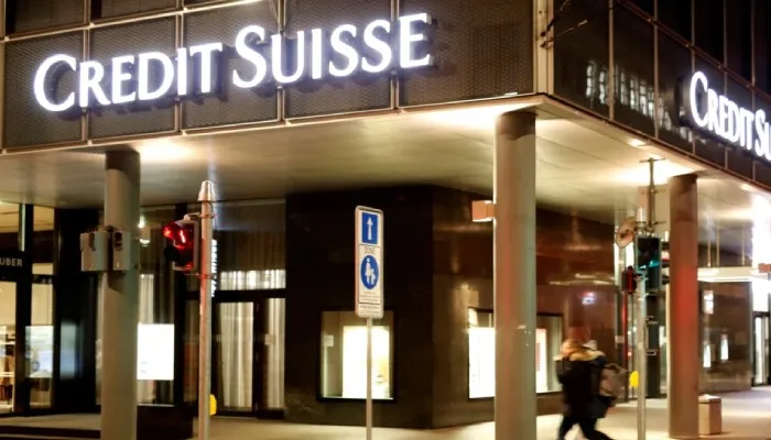 Kantor cabang Credit Suisse di Basel Swiss.