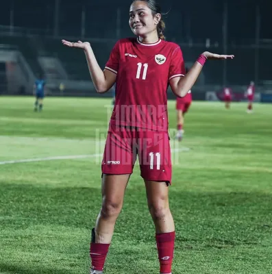 Sydney Hopper merayakan gol pentingnya dalam final Piala AFF Wanita 2024 melawan Kamboja. (Instagram/Timnas Indonesia)