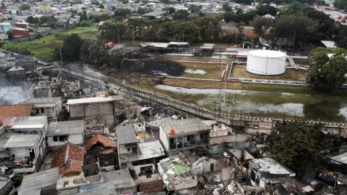 Lokasi Tanah Merah dan Depo Pertamina Plumpang yang berdekatan. Foto: Ist.