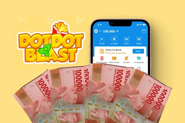 Dotdot Blast, game penghasil uang atau saldo DANA gratis Rp100.000. (Poskota/Audie Salsabila)