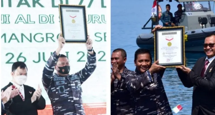 Dua Rekor Dunia Muri Dipersembahkan TNI AL Untuk HUT Ke-77 Kemerdekaan RI.(Dispen AL)