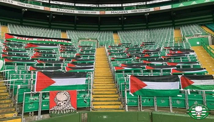 Dukungan Suporter Celtic Kepada Palestina (Foto: @NCCeltic/Twitter)