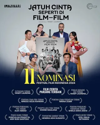 Film Jatuh Cinta Seperti di Film-film menyabet 7 penghargaan Piala Citra 2024. (Instagram/@imajinari.id)