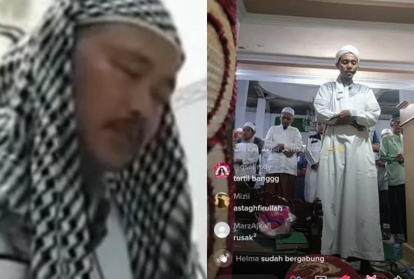 Imam sholat live di TikTok. Foto: Kolase/Ist