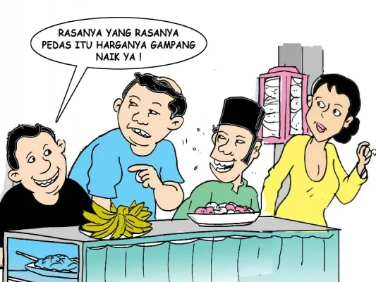 Obrolan warteg soal kenaikan harga. Gambar: Poskota.